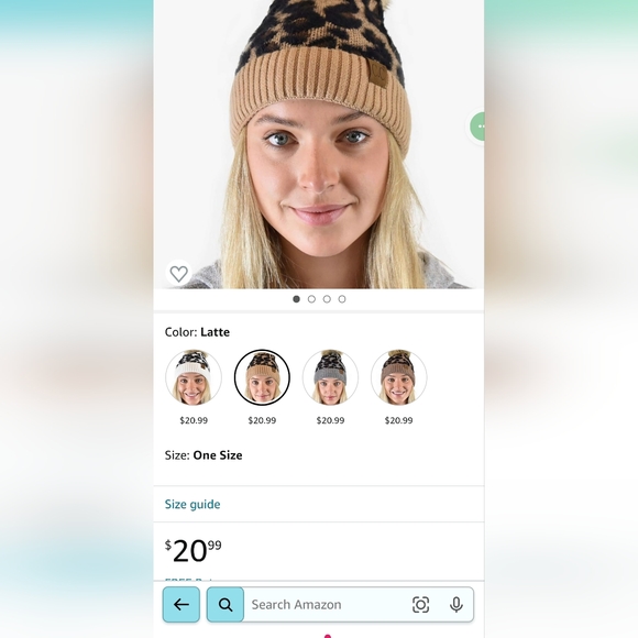 Cc leopard print hat in latte - Picture 1 of 2